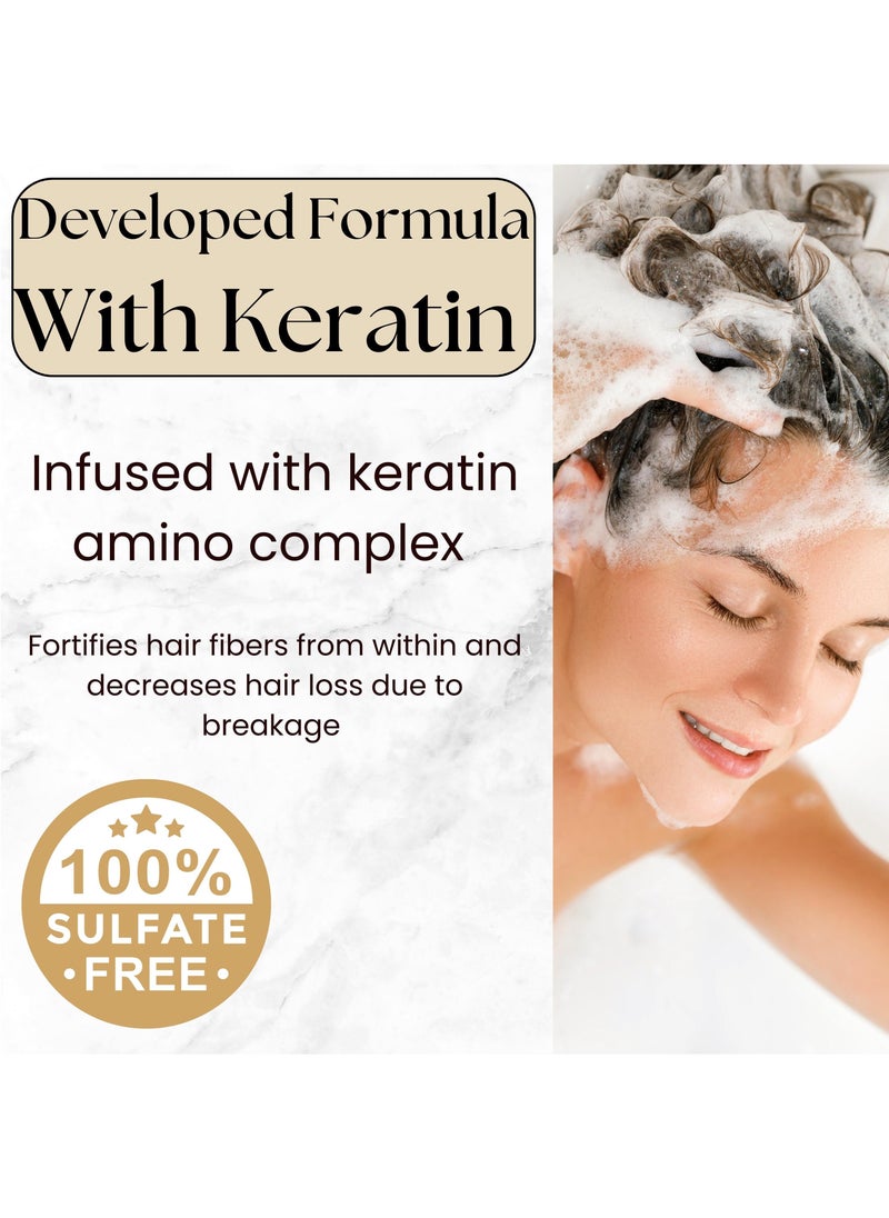 Keratin Shampoo Hair Treatment - Parabens And Sulphate Free - for Curly Wavy and Straight Hair - Product For Dry Damaged or Color Treated Hair - Moisturizing And Smoothing - ( 500 ml)
