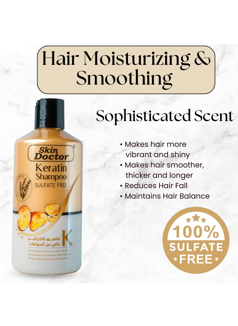 Keratin Shampoo Hair Treatment - Parabens And Sulphate Free - for Curly Wavy and Straight Hair - Product For Dry Damaged or Color Treated Hair - Moisturizing And Smoothing - ( 500 ml)