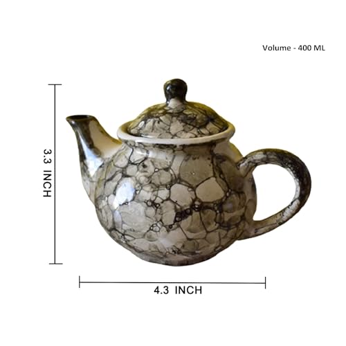 KunhaR Ceramic Teapot - 1 Piece, Black-Luster, 400ml - Image 3