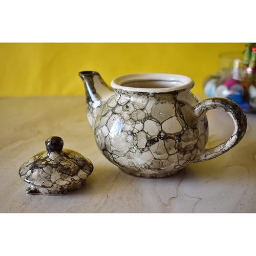 KunhaR Ceramic Teapot - 1 Piece, Black-Luster, 400ml - Image 5