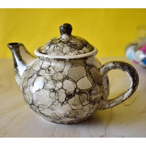 KunhaR Ceramic Teapot - 1 Piece, Black-Luster, 400ml - Image 4