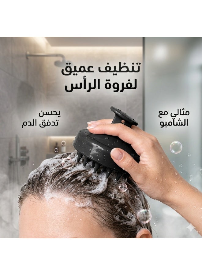 Luxury handheld shampoo brush for scalp massage during hair washing; soft silicone brush; scalp shampoo brush - Image 5
