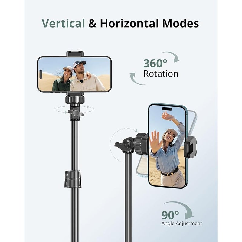 SENSYNE 62 Phone Tripod & Selfie Stick, Extendable Cell Phone Tripod Stand with Wireless Remote and Phone Holder, Compatible with iPhone Android Phone, Camera - Image 5