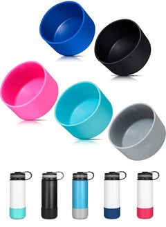 Mmmon 5 Pieces Protective Silicone Boot for Water Bottle,Silicone Flex Boot for Sports Water Bottles Compatible with Hydro Flask Takeya MIRA Iron Flask  - Image 1