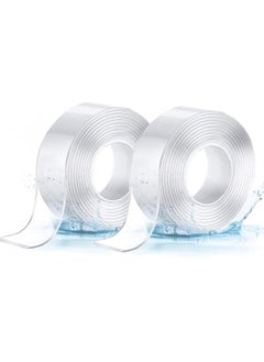 AIWANTO 2pcs Magic Adhesive Tape Washable Waterproof Double Sided Mounting Transparent 1 M  - Image 1