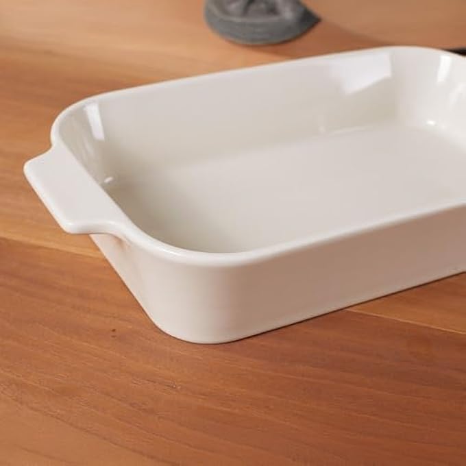 rayihni ChefS Delight Porcelain 3Piece Rectangular Baking Dish Set Durable OvenSafe Bakeware For Lasagna Roasting Casseroles  Serving Elegant Design For Modern Kitchens - Image 5