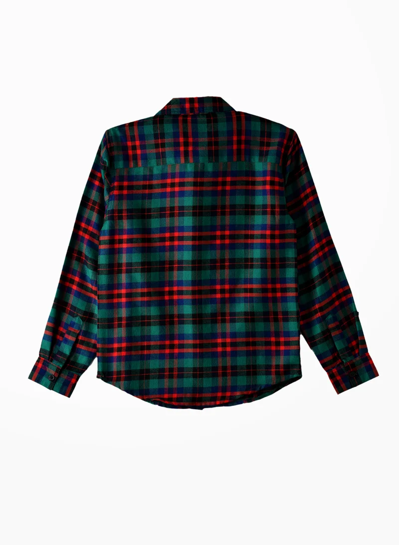 JAM Boys' Green and Red Plaid Shirt