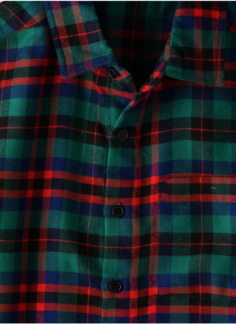 JAM Boys' Green and Red Plaid Shirt  - Image 3