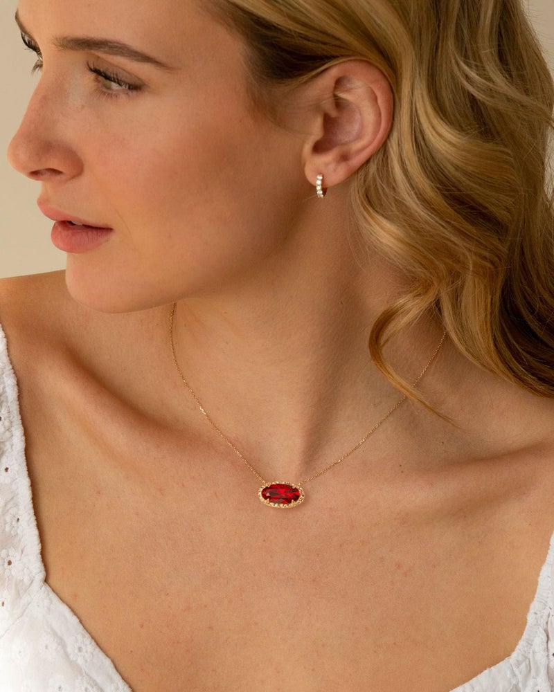TLY Gold Necklace for Women 14k Gold Plated Dainty Oval Pendant Necklace Red Rose Quartz Druzy Stone Black Emerald Green Blue Choker Necklace Birthday Wedding Bridesmaid Prom Necklace Valentines Day Jewelry gifts - Image 4
