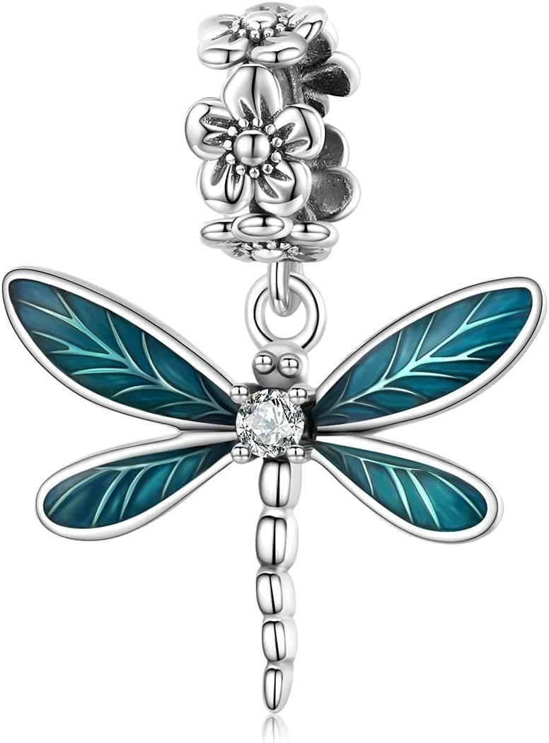 VOROCO Store Butterfly Dragonfly Cat Charm for Bracelet Cute Animal Collection Bead & Charm for Women Girls 925 Sterling Silver Pendant & Dangle Charm Jewelry for Bracelet and Necklace - Image 1