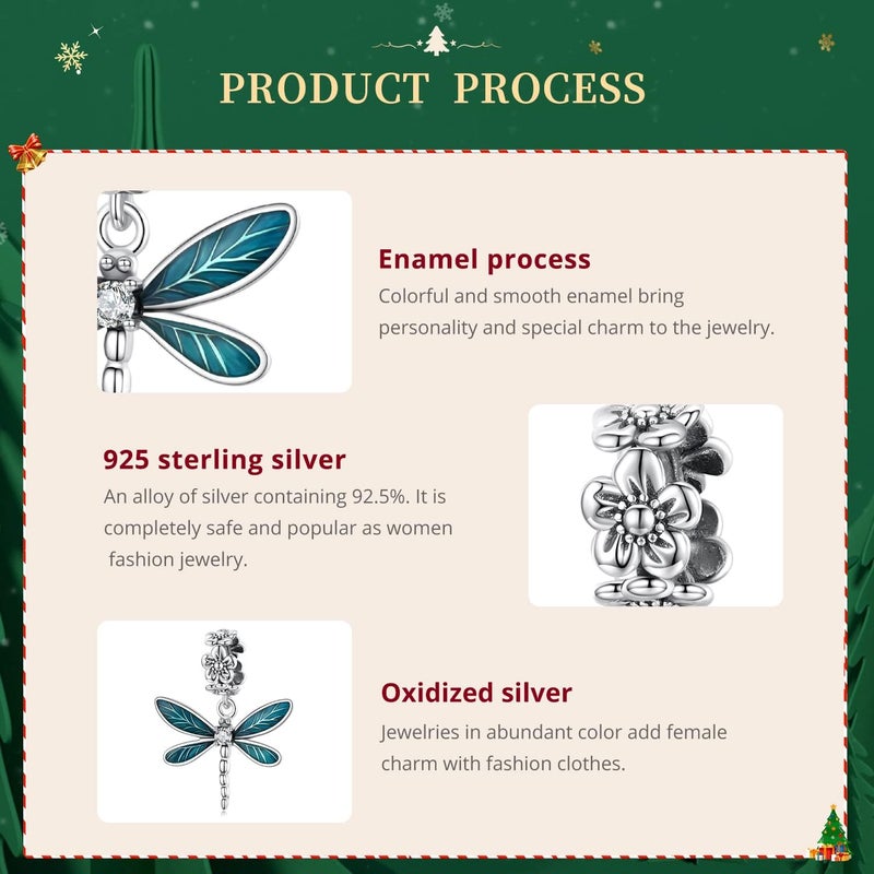 VOROCO Store Butterfly Dragonfly Cat Charm for Bracelet Cute Animal Collection Bead & Charm for Women Girls 925 Sterling Silver Pendant & Dangle Charm Jewelry for Bracelet and Necklace - Image 4