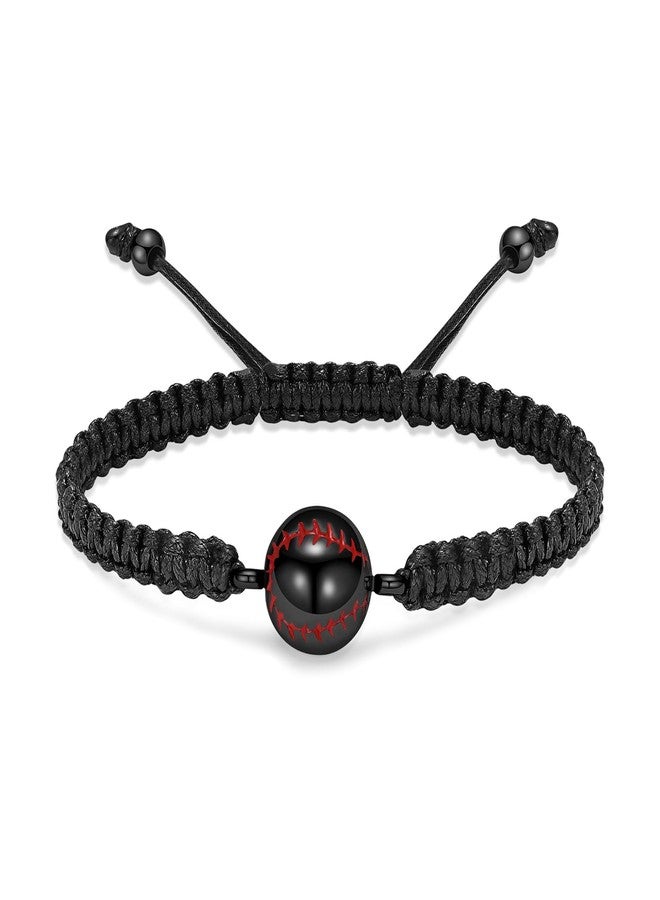 Hearbeingt Cremation Jewelry Baseball Urn Bracelet for Ashes for Women Men Handmade Braided Rope Cremation Keepsake Pendant Locket Memorial Keepsake Jewelry - Image 1