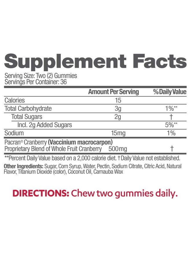 AZO Cranberry Urinary Tract Health Gummies Dietary Supplement 2 Gummies = 1 Glass Of Cranberry Juice Helps Cleanse  Protect Natural Mixed Berry Flavor Nongmo 72 Gummies - Image 5