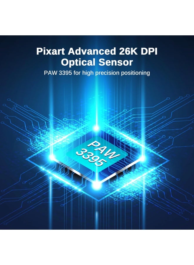 REDRAGON ماوس الألعاب M815، ماوس خفيف الوزن 44G بمعدل استجابة 8K و26000 DPI، أزرار قابلة للبرمجة بالكامل، البرنامج يدعم تخصيص الأزرار وDPI القابل للتعديل - Image 2