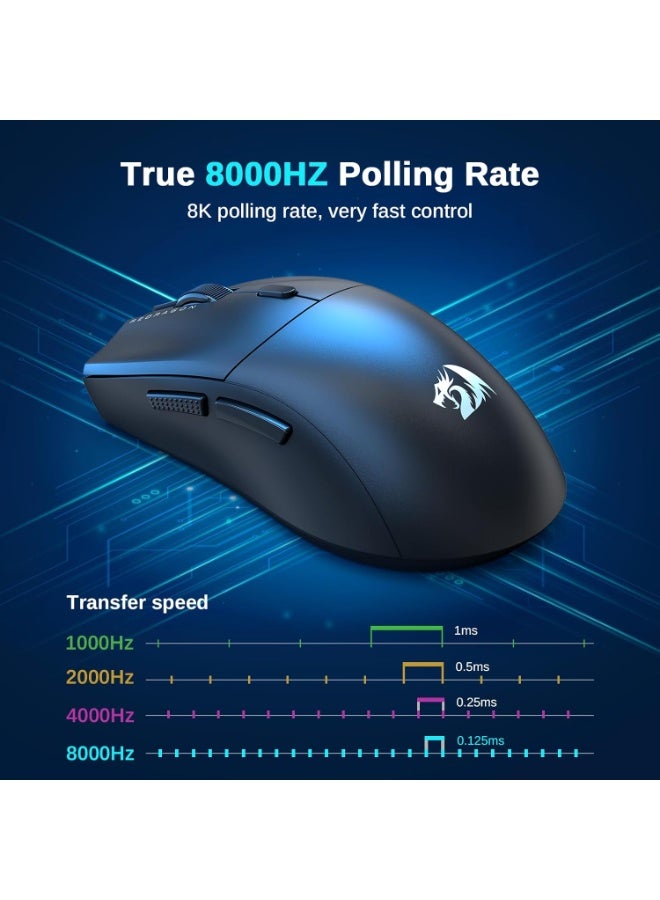 REDRAGON ماوس الألعاب M815، ماوس خفيف الوزن 44G بمعدل استجابة 8K و26000 DPI، أزرار قابلة للبرمجة بالكامل، البرنامج يدعم تخصيص الأزرار وDPI القابل للتعديل - Image 5