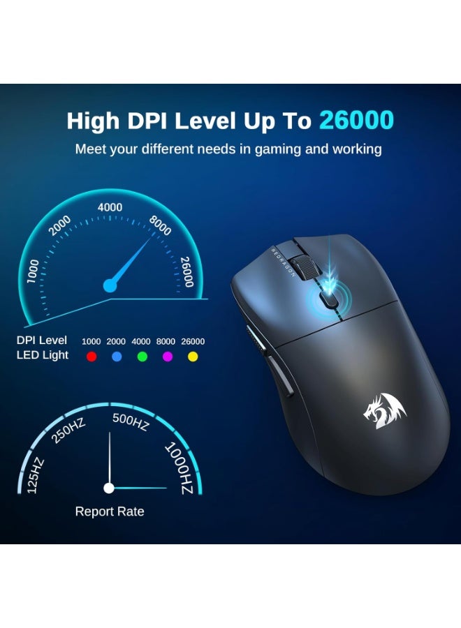 REDRAGON ماوس الألعاب M815، ماوس خفيف الوزن 44G بمعدل استجابة 8K و26000 DPI، أزرار قابلة للبرمجة بالكامل، البرنامج يدعم تخصيص الأزرار وDPI القابل للتعديل - Image 4