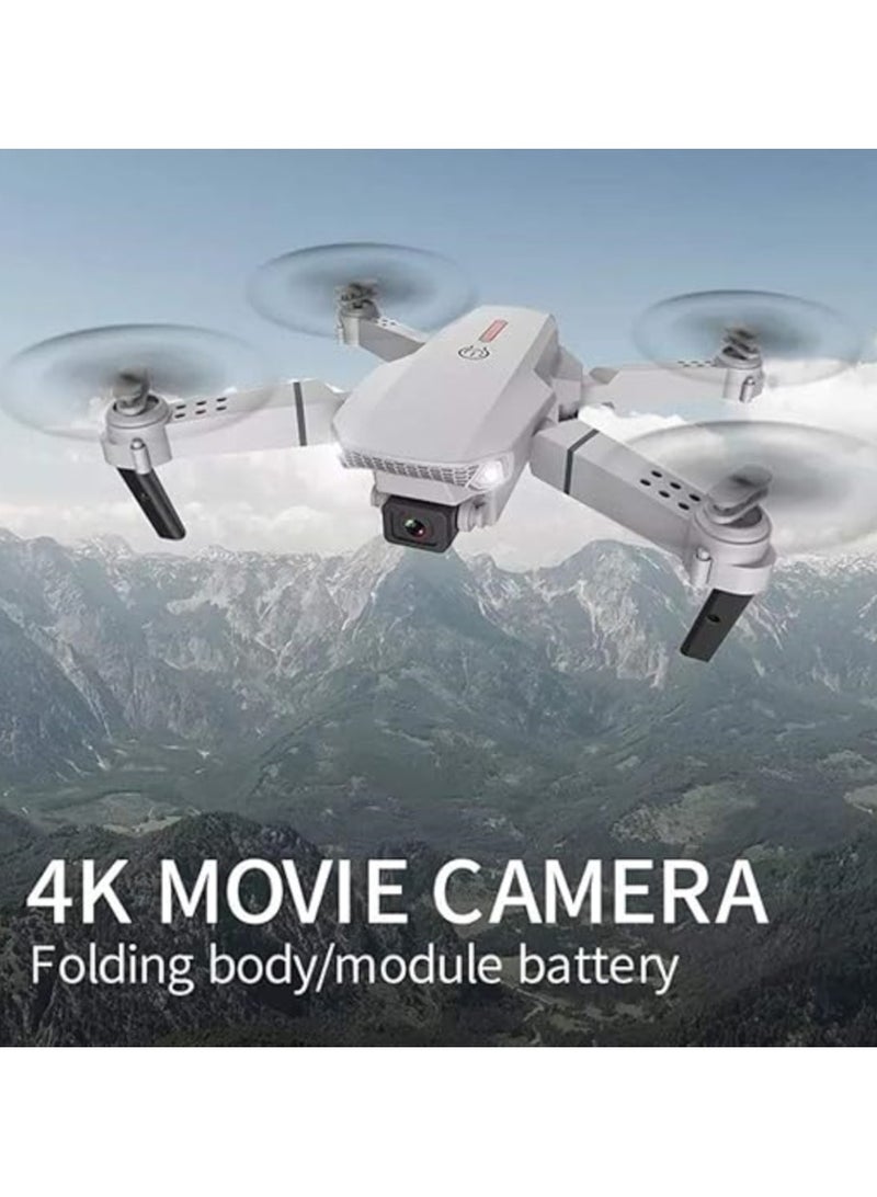 E88 New Drone Includes 2 Batteries with Four-Sided Obstacle Avoidance 4K HD Aerial Photography Folding Aircraft Four-axis Remote Control Aircraft (E88-Gray-Dual Camera + Fixed Altitude Aerial Photography) - Image 4