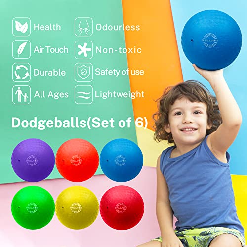 BallFUN Dodgeballs Playground Balls 8.5", Dodge Ball Set for Kids & Adults, Bouncing Kickballs Handball for Outdoor & Indoor Games - Includes Pump & Mesh Storage Bag (8.5",6 Pack) - Image 3