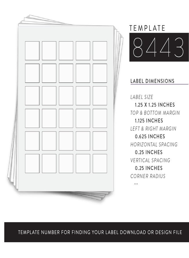Dashleigh 300 Waterproof Labels for 30 ml Bottles, 1.25 x 1.25 in. | Square, Waterproof White Vinyl for Inkjet Printers - Image 2
