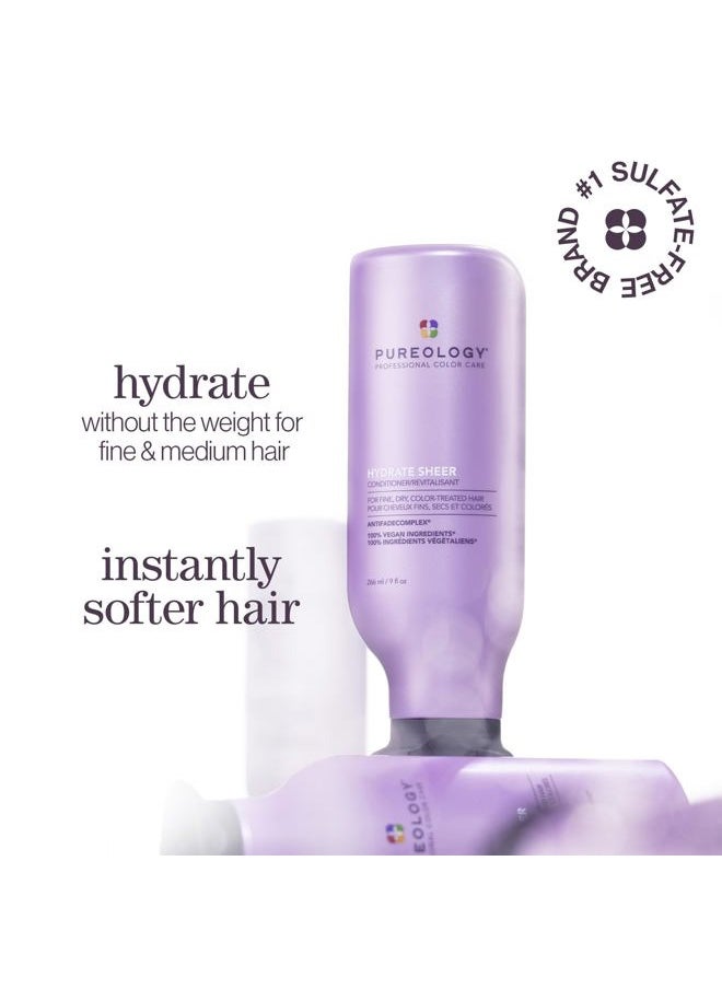 PUREOLOGY Hydrate Sheer Nourishing Conditioner | For Fine, Dry Color Treated Hair | Sulfate-Free | Vegan  - Image 2