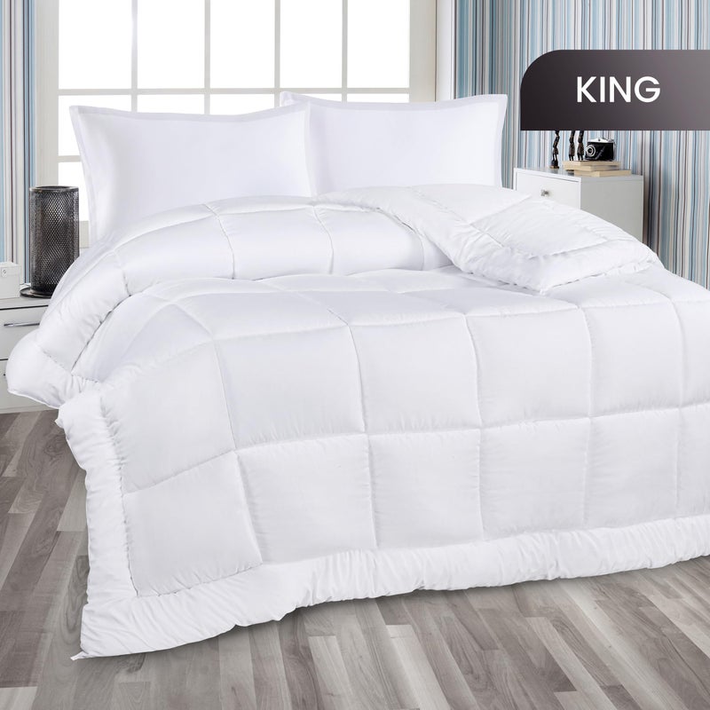 Utopia Bedding All Season Down Alternative Quilted King Comforter, Duvet Insert with Corner Tabs, Machine Washable, Bed Comforter (White) - Image 2