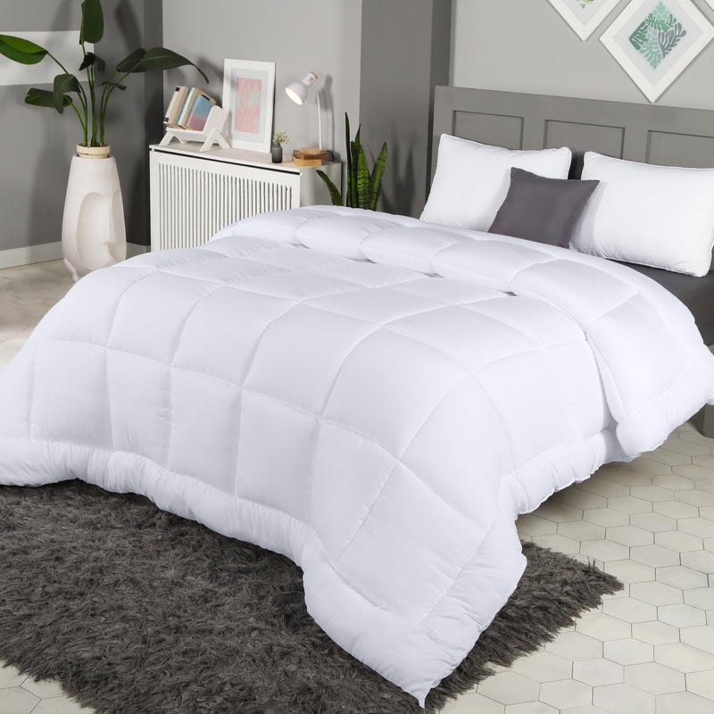 Utopia Bedding All Season Down Alternative Quilted King Comforter, Duvet Insert with Corner Tabs, Machine Washable, Bed Comforter (White) - Image 1