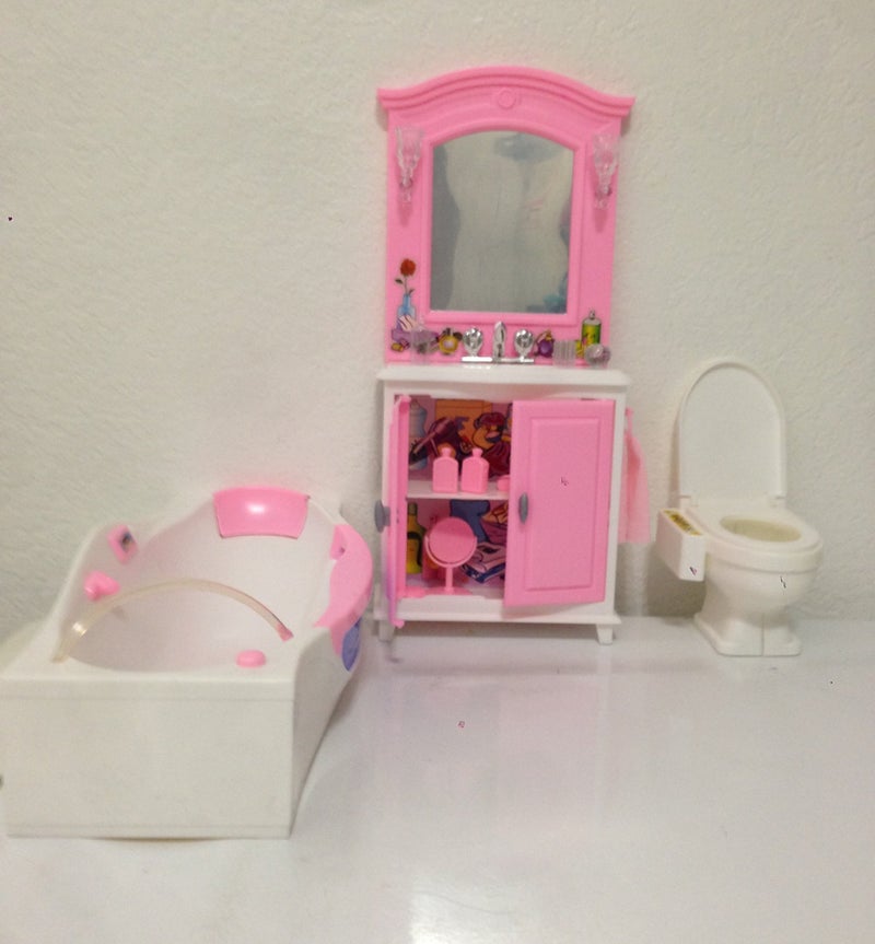 Gloria My Fancy Life Dollhouse Furniture- Bath Room with Bath Tub and Vanity - Image 3
