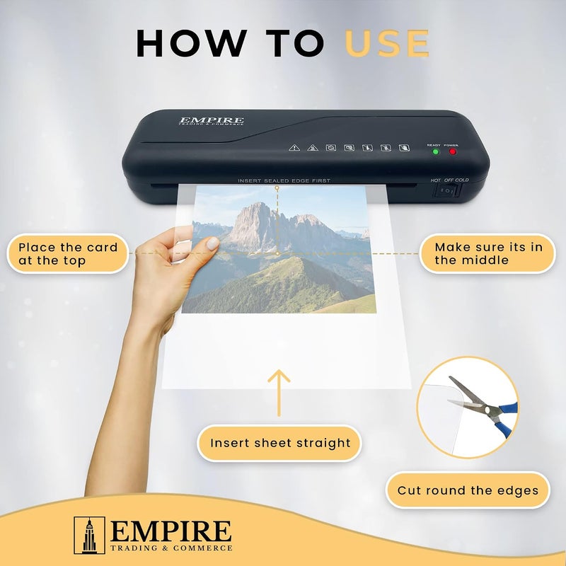 Empire 200 Laminating Sheets, 150 Micron Laminating Pouches (2 x 75 Micron), A4 Thermal Laminating Pouches, Glossy Finished with Ideal Rigidity for Everyday Use, Hot Laminator Use Only - Image 4