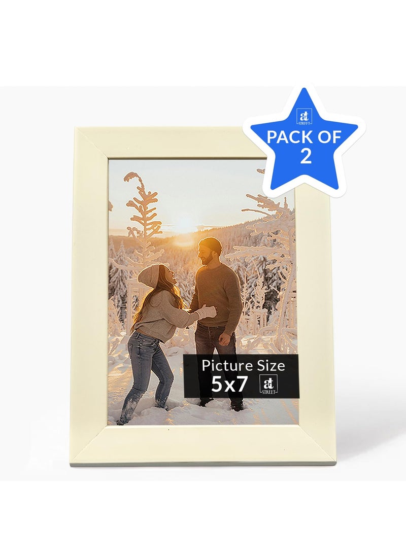 Art Street Art Street Set of 2 Table Photo Frames Wall Hanging for Home, Living Room, Study Room Decor & Office Decor (Color: White, Size, 5x7 Inch)  - Image 1