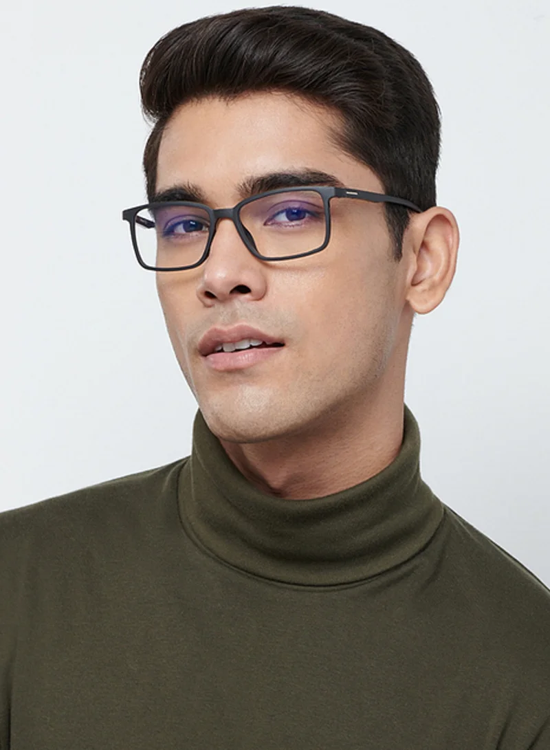 Lenskart Blu Zero Power Full Rim Bluecut & Antiglare Rectangle Shape Computer Eyeglasses LB E13737 - 53mm - Black