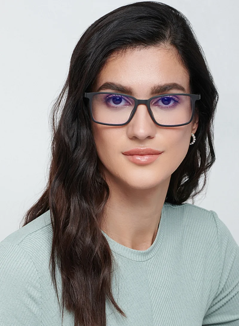 Lenskart Blu Zero Power Full Rim Bluecut & Antiglare Rectangle Shape Computer Eyeglasses LB E13737 - 53mm - Black