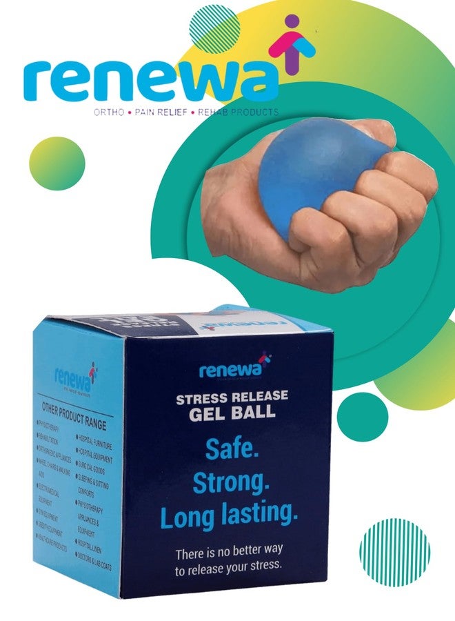 Renewa Gel Ball Squeeze Ball for Wrist Muscles Strengthening and Stress Relief Gel Ball for hand exercise with finger physiotherapy Equipment Kids and Adults - Universal Size - Image 2