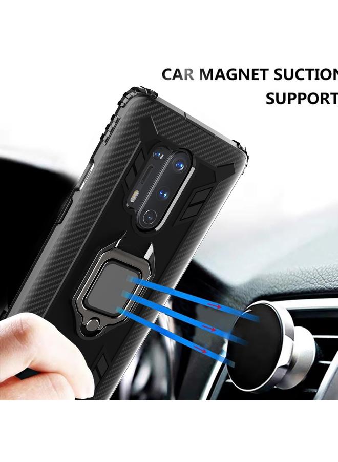 S-TOP Case For OnePlus 8 Pro Carbon Fiber Protective Case with 360 Degree Rotating Ring Holder - Image 4