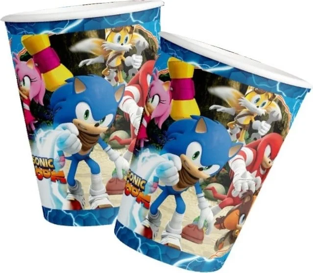 دي زي سي كوزنلر أفم Dzc Cousins ​​Avm Super Sonic Boom 8Pcs Plastic Cardboard Cup Game Entertainment Party Supplies Toy