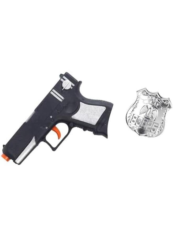 سميفيز طقم شرطة مع شارة أصفاد مسدس وساعة سوداء طقم شرطة أسود مع شارات أصفاد مسدس وساعة 23842 - Image 2