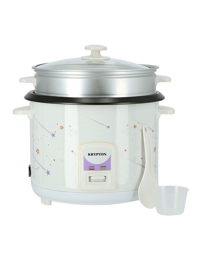 KRYPTON 2.8L Rice Cooker with Steamer, Non-Stick Pot | Automatic Cooking & Keep Warm | Easy Clean | Vegetable Steaming 2.8 L 1000 W KNRC6106 White - Image 1