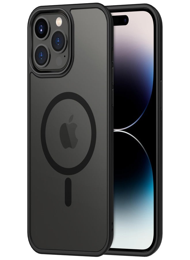 CACOE iPhone 14 Pro Max Magnetic Case Compatible with MagSafe and Magnetic Phone Holder, Translucent Matte Slim Back Cover Shock Resistant - Image 1