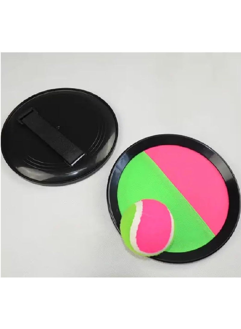 vGRASSP Kids Sticky Paddle Ball Catch Game Set 20 x 20 cm - Hook and Loop Catch Paddle with Soft Ball - Indoor and Outdoor Toss and Catch Sports Toy - Hand Eye Coordination Training Game for Boys and Girls - Family Fun Activity - Image 1