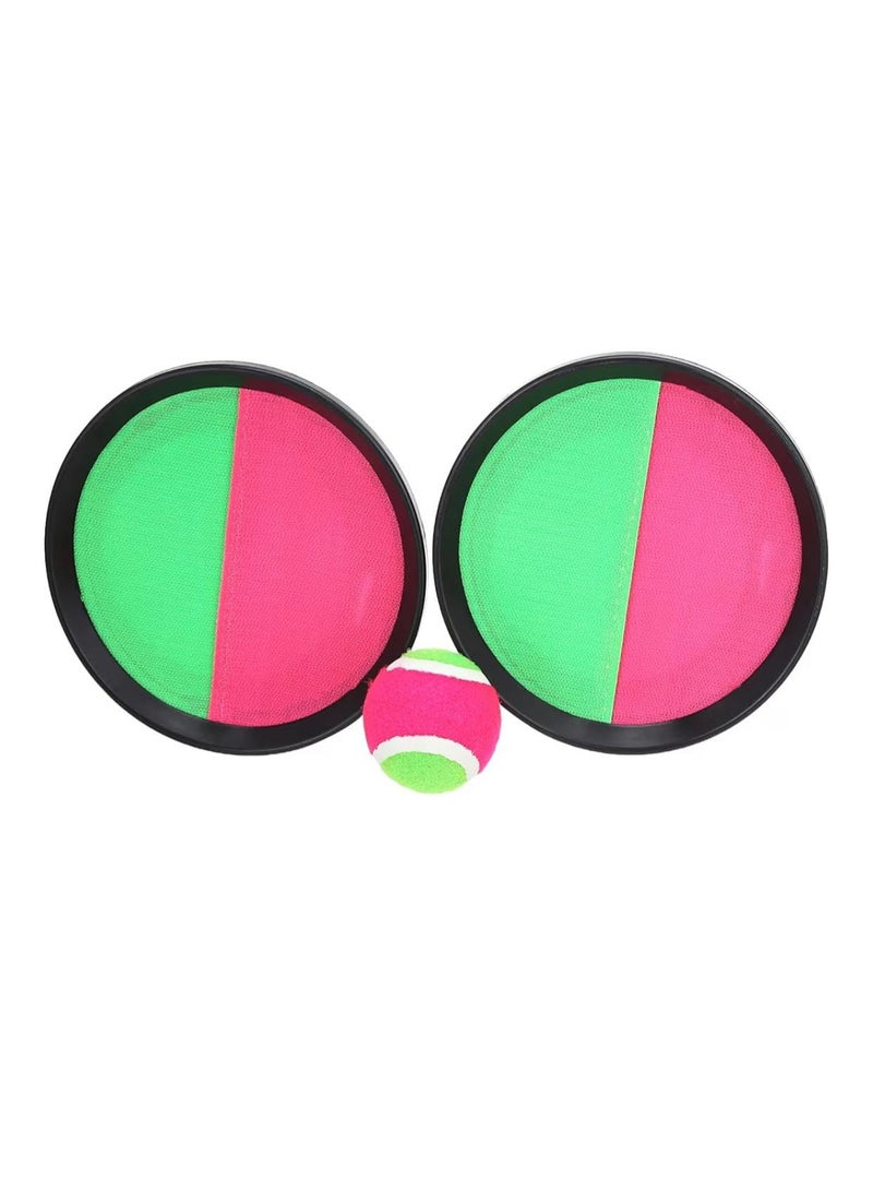 vGRASSP Kids Sticky Paddle Ball Catch Game Set 20 x 20 cm - Hook and Loop Catch Paddle with Soft Ball - Indoor and Outdoor Toss and Catch Sports Toy - Hand Eye Coordination Training Game for Boys and Girls - Family Fun Activity - Image 2
