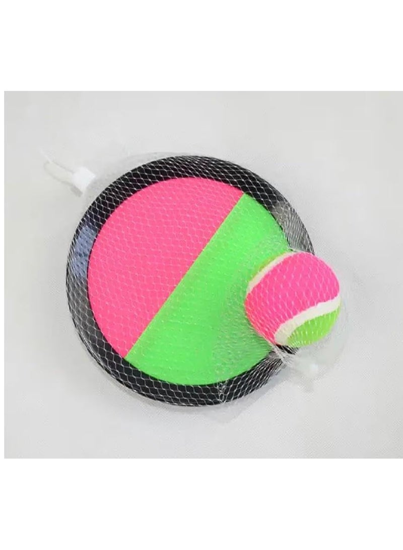 vGRASSP Kids Sticky Paddle Ball Catch Game Set 20 x 20 cm - Hook and Loop Catch Paddle with Soft Ball - Indoor and Outdoor Toss and Catch Sports Toy - Hand Eye Coordination Training Game for Boys and Girls - Family Fun Activity - Image 3