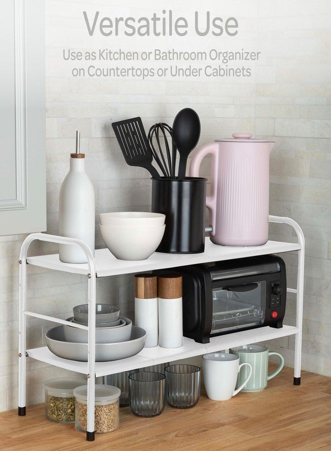 Home-Complete Under Sink Organizer - 2 Tier Adjustable Shelf Organizer with 8 Removable Panels - Kitchen or Bathroom Under Sink Organizers and Storage (White) - Image 3