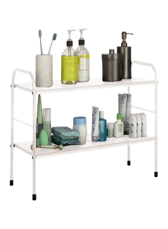 Home-Complete Under Sink Organizer - 2 Tier Adjustable Shelf Organizer with 8 Removable Panels - Kitchen or Bathroom Under Sink Organizers and Storage (White) - Image 1