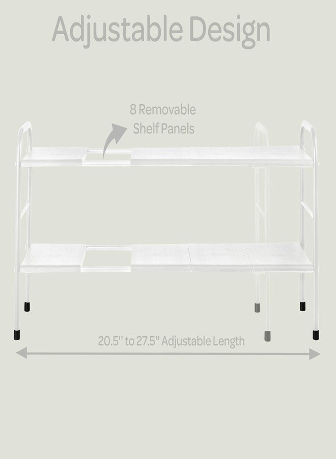 Home-Complete Under Sink Organizer - 2 Tier Adjustable Shelf Organizer with 8 Removable Panels - Kitchen or Bathroom Under Sink Organizers and Storage (White) - Image 5