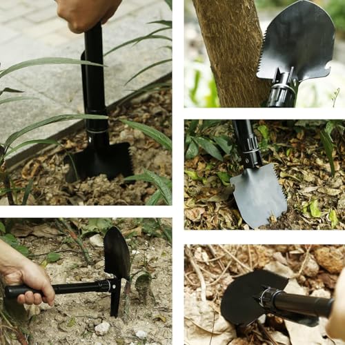 ZIGLY Multitool Mini Outdoor Camping Folding Shovel Multifunctional Portable Entrenching Tool Lightweight for Outdoor Hiking with Cover - Image 4