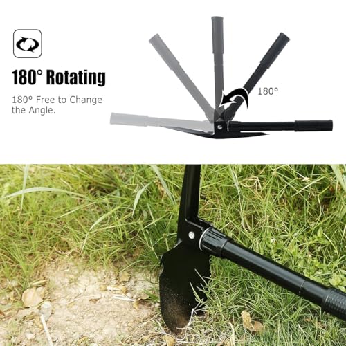 ZIGLY Multitool Mini Outdoor Camping Folding Shovel Multifunctional Portable Entrenching Tool Lightweight for Outdoor Hiking with Cover - Image 2