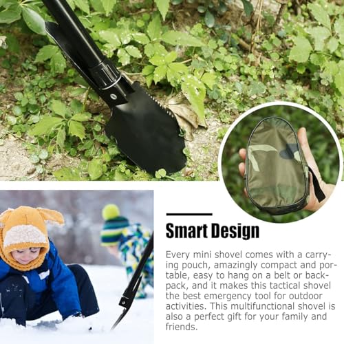 ZIGLY Multitool Mini Outdoor Camping Folding Shovel Multifunctional Portable Entrenching Tool Lightweight for Outdoor Hiking with Cover - Image 3