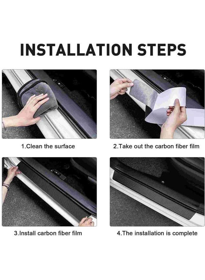 Zteyuzo 4PCS Carbon Fiber Door Sill Protectors Front/Rear Anti-Scratch Entry Guard fit for Ford Bronco - Image 2