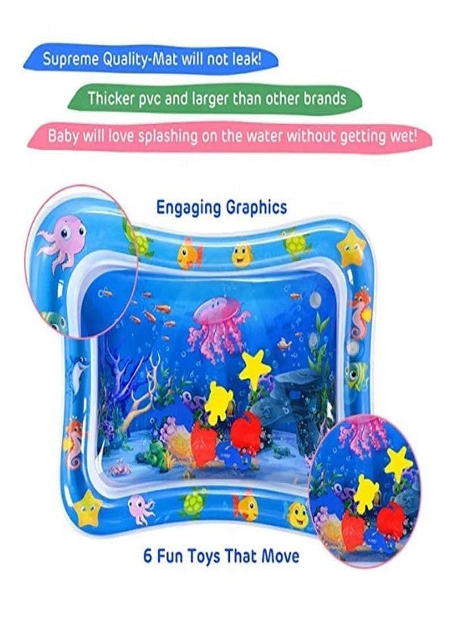 POPAXY Inflatable Water Play Mat for Babies - Tummy Time Floor Cushion for Infants, Slapped Pad Baby Activity Center - Fun Indoor Outdoor Toy for Sensory Development & Motor Skills - Image 3