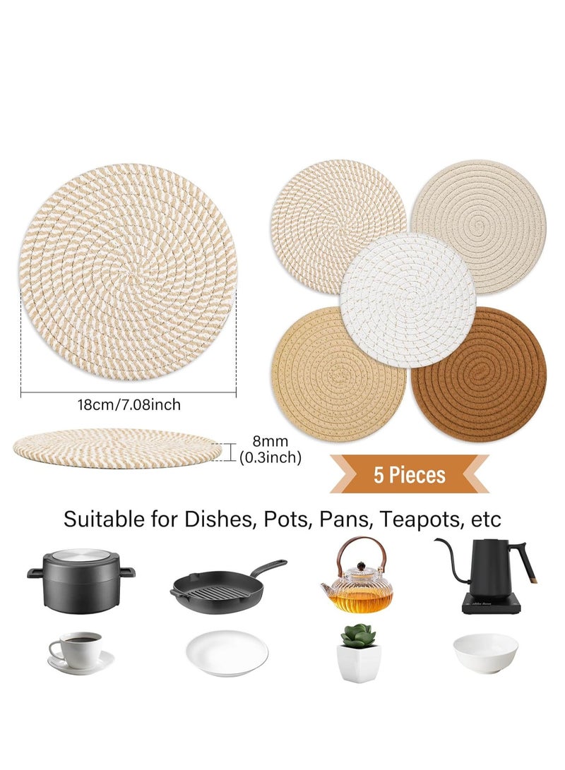 Flushrenic Mats Set for Hot Dishes,Anti Stain Hot Pads Plate,Heat Resistant Mat Protect Counter,Hot Pads for Hot pots and Pans,Hot Pot Holders Set - Image 2