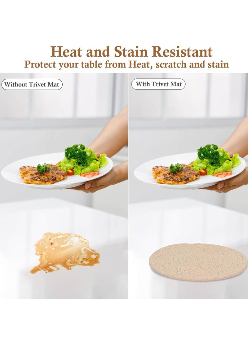 Flushrenic Mats Set for Hot Dishes,Anti Stain Hot Pads Plate,Heat Resistant Mat Protect Counter,Hot Pads for Hot pots and Pans,Hot Pot Holders Set - Image 5
